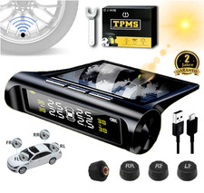 4 External Sensor Wireless Solar TPMS LCD Car Tire Pressure Monitoring System