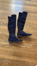 Stuart Weitzman 50/50 Blue Suede And Black Over The Knee Boots, 7.5, EUC