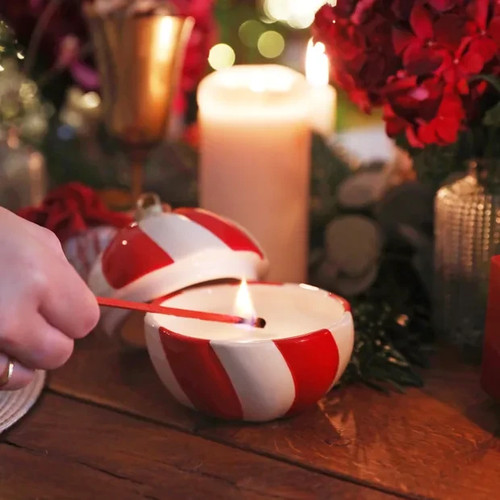 Candy cane scented candle - scented,