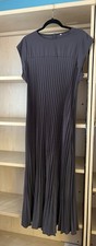 Ladies Long Pleated Swing Maxi Dress with Pockets Women's