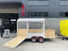 Horse Trailer Style Food Truck | Wood Panel Concession Mobile Coffee & Snack Bar