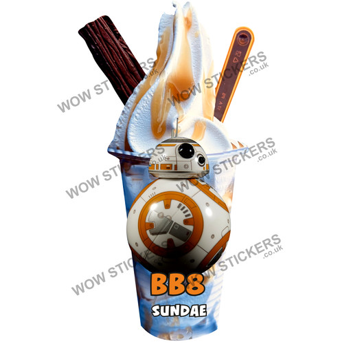 Bb8 ice cream sundae sticker - ice,