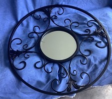 Wrought Iron Garden Wall Or Inside. Round Mirror