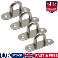 4PCs Pad Eye Plate Staple Ring Hook Stainless Steel Oblong Marine Boat Door 5mm~