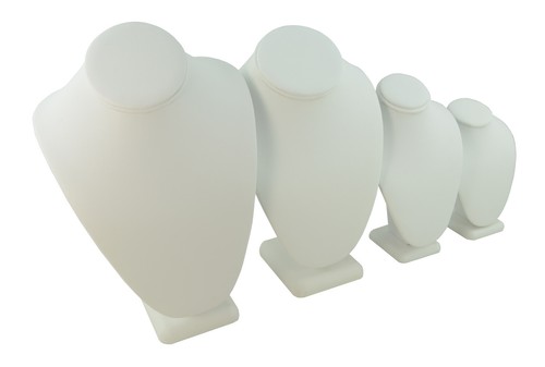 White leatherette necklace - white,