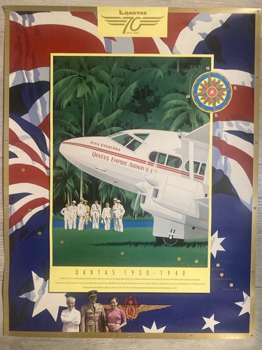 Vintage original qantas travel - original,