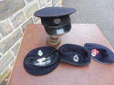 Vintage MULLARD peaked cap together with 3 military berets