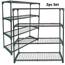 Flower Staging Display Greenhouse Shelving Racking 4 Tier Garden Pot Plants 2pcs