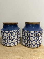 MIKASA Drift Ceramic Storage Canisters for Tea, Coffee or Sugar, Hand Decorated 