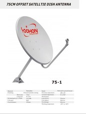 80cm Satellite Dish Zone 2 Universal, For Sky Freesat Astra Hotbird + TWIN LNB