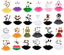 Kids Girls Book Week Day Animal Tutu Costume Fancy Dress Halloween Party Outfit