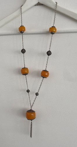 Vintage orange resin metal - orange,