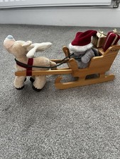 Limited Edition Me To You Plush Santa Tatty Teddy & Reindeer with Wood Sleigh