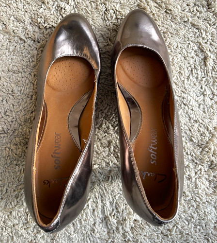 Clarks softwear silver leather - clarks,
