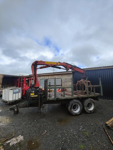 Timber trailer hiab - trailer, crane