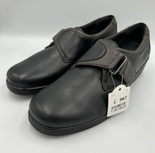 Medicus Irene Black Leather Slip On Shoes Low Wedge Ladies UK 8