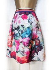 TED BAKER 'Kaideen' Colourful Floral Fit & Flare Skirt, Ted Size 2, UK 10 - BNWT
