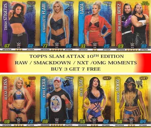 2017 topps wwe - wwe, attax