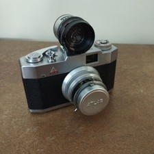 Vintage 1950s, Atlas 35 Camera & Petri Mount Light Meter in Leather Case