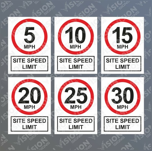 Site speed limit signs mph - limit,