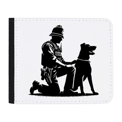 Police dog handler kneeling - dog, kneeling'