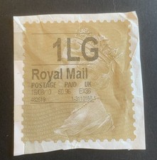 ROYAL MAIL 1LG New Horizon Machine Gold Label Used. 16/08/10 £0.96 EX36.