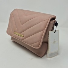 Lipsy Nude Small Clutch /  Shoulder Bag With Gold Metal Strap  - New Tagged