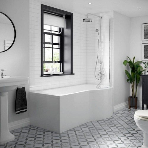 Modern shaped shower bath - modern,