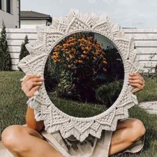 Macrame Wall Mirror 40cm Boho