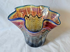 Gorgeous David Hartman studio glass vase, from Kauai, Hawaii,