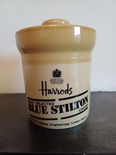 Vintage Harrods Blue Stilton Pot With Lid