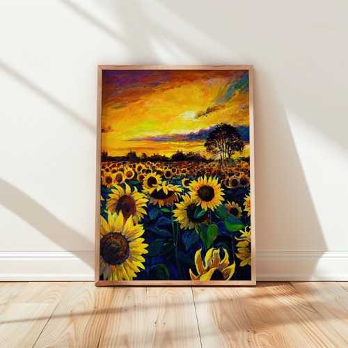 Sunflower painting print - sunflower,