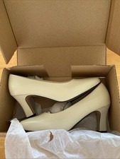 White Leather High Heel Shoes