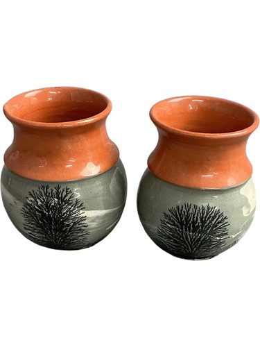 Pair green decorative small - of,