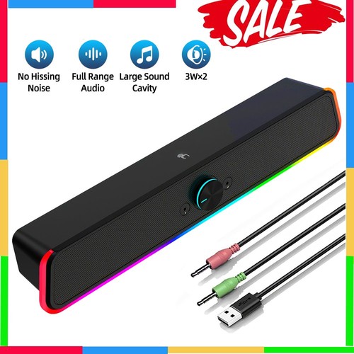 Rgb wired computer speakers - wired, pc