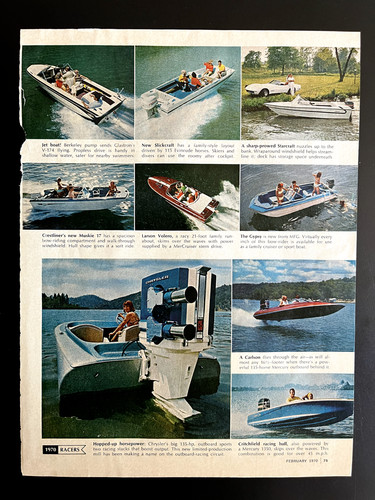 Vintage 1970 boat - motor, &