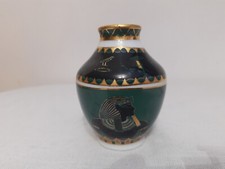 Vintage Flower Vase Limoges Fathi Mahmoud Egyptian Pharaoh Ceramic Small Vase