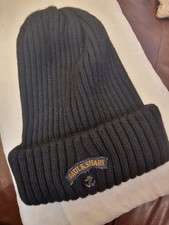 Paul and Shark Beanie Hat Black One Size Logo