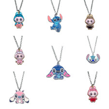 Lilo Stitch Necklace Labubu Girls Jewellery Angel Gem Stones Birthday Xmas Gift