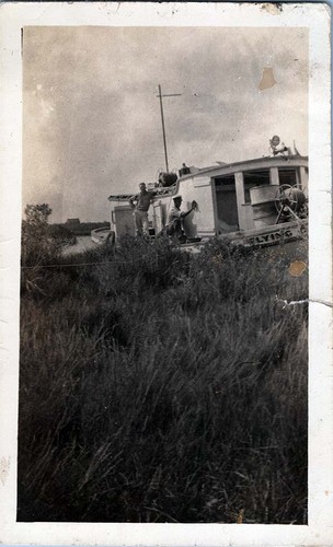 1940s photo men houseboat - photo, on