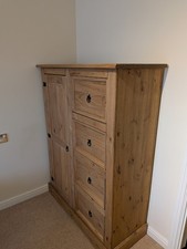 Pine tallboy wardrobe one door 4 drawers ideal for kids or students