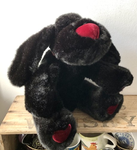 Soft toy black dog - soft,