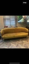 VALENZA SOFA GOLD VELVET, ANTIQUE LEGS BY HUDDON GALLERY RRP £2,600 EX DISPLAY!