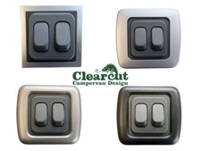 CBE 12v Light Switch, Campervan Double Light Switch with Frame - various colours