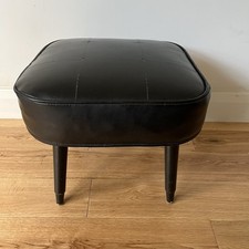 Sherborne Mid Century Modern Black Foot Stool Retro Vintage Dansette Legs