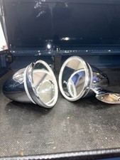 Classic Vintage Style Car Chrome Racing Bullet Torpedo Wing Mirrors as a pair ￼