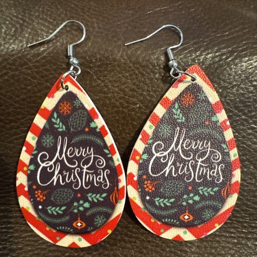 Merry christmas earrings candy - christmas,