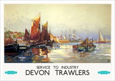 Vintage Railway Poster Old