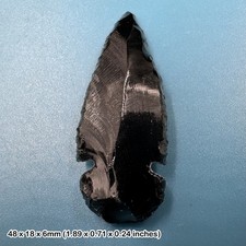 Obsidian black arrowhead - obsidian,