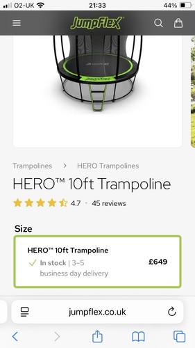Jumpflex hero 10ft trampoline - hero,